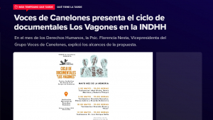 "Voces de Canelones presenta el ciclo de documentales Los Vagones en la INDHH"